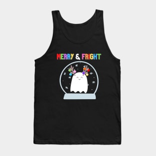 Merry & Fright (bright) Holiday Winter Ghost Tank Top